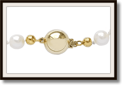 Vintage 20 inch 6.25mm Hand knotted Akoya Cultured Pearl Necklace 14k Gold Clasp - Bloomsbury Manor Ltd