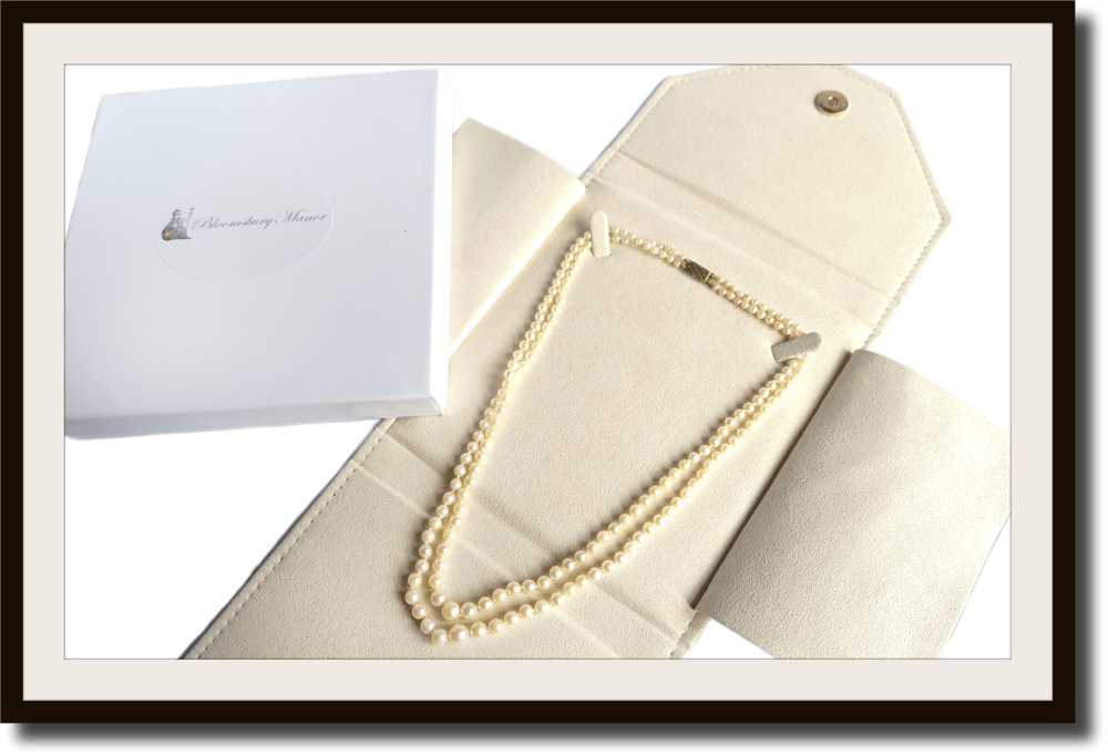 Vintage Akoya 18 inch Two Strand Knotted Graduated Cultured Pearl Necklace 18k Clasp - Bloomsbury Manor Ltd