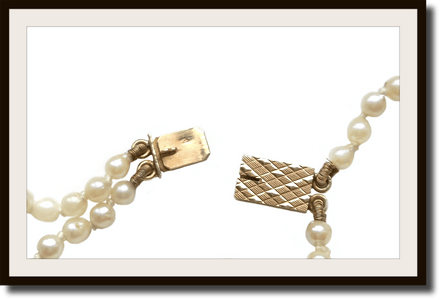 Vintage Akoya 18 inch Two Strand Knotted Graduated Cultured Pearl Necklace 18k Clasp - Bloomsbury Manor Ltd