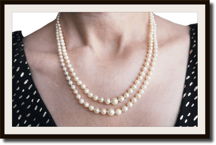 Vintage Akoya 18 inch Two Strand Knotted Graduated Cultured Pearl Necklace 18k Clasp - Bloomsbury Manor Ltd