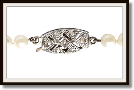 Vintage Akoya Cultured Pearl Hand Knotted Graduated Necklace Rose Cut Diamond Clasp 18in - Bloomsbury Manor Ltd