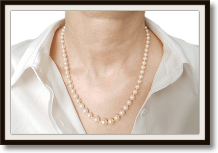Vintage Akoya Cultured Pearl Hand Knotted Graduated Necklace Rose Cut Diamond Clasp 18in - Bloomsbury Manor Ltd