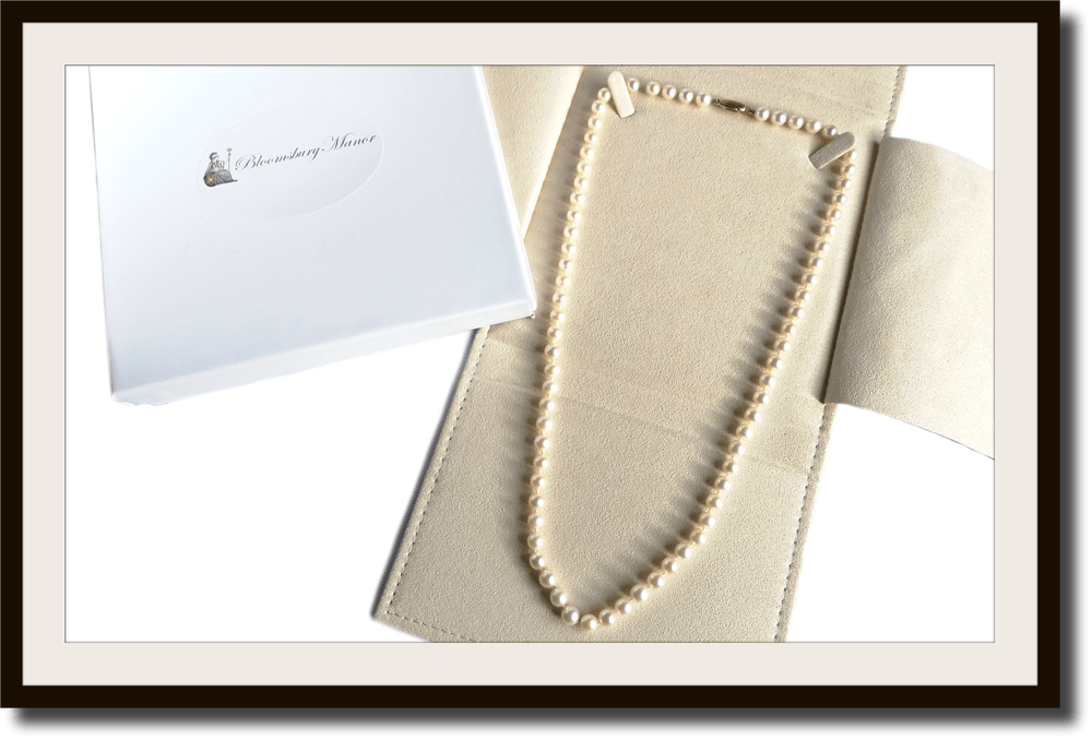 Vintage Akoya Vintage Pearl Necklace 18k Clasp 6.6mm 24 in - Bloomsbury Manor Ltd