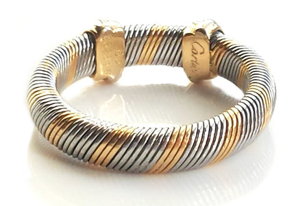 Vintage Cartier 1980s 18k Yellow Gold & Steel Ring - Bloomsbury Manor Ltd