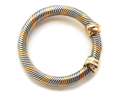 Vintage Cartier 1980s 18k Yellow Gold & Steel Ring - Bloomsbury Manor Ltd