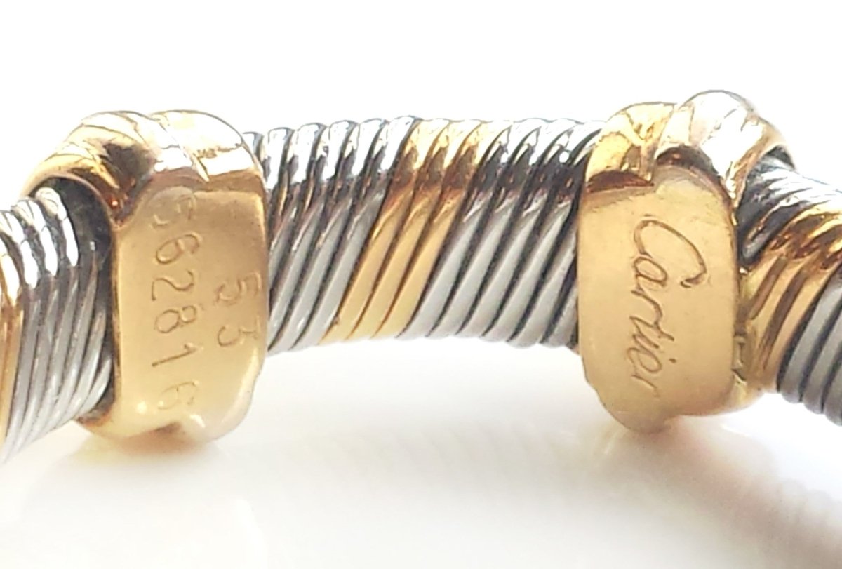 Vintage Cartier 1980s 18k Yellow Gold & Steel Ring - Bloomsbury Manor Ltd