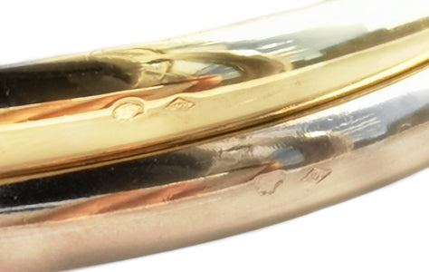 Vintage Cartier 4.5mm 18k Gold Trinity Bangle, Size 19 - Bloomsbury Manor Ltd