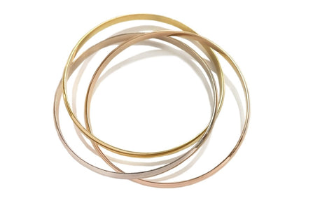Vintage Cartier 4.5mm 18k Gold Trinity Bangle, Size 19 - Bloomsbury Manor Ltd