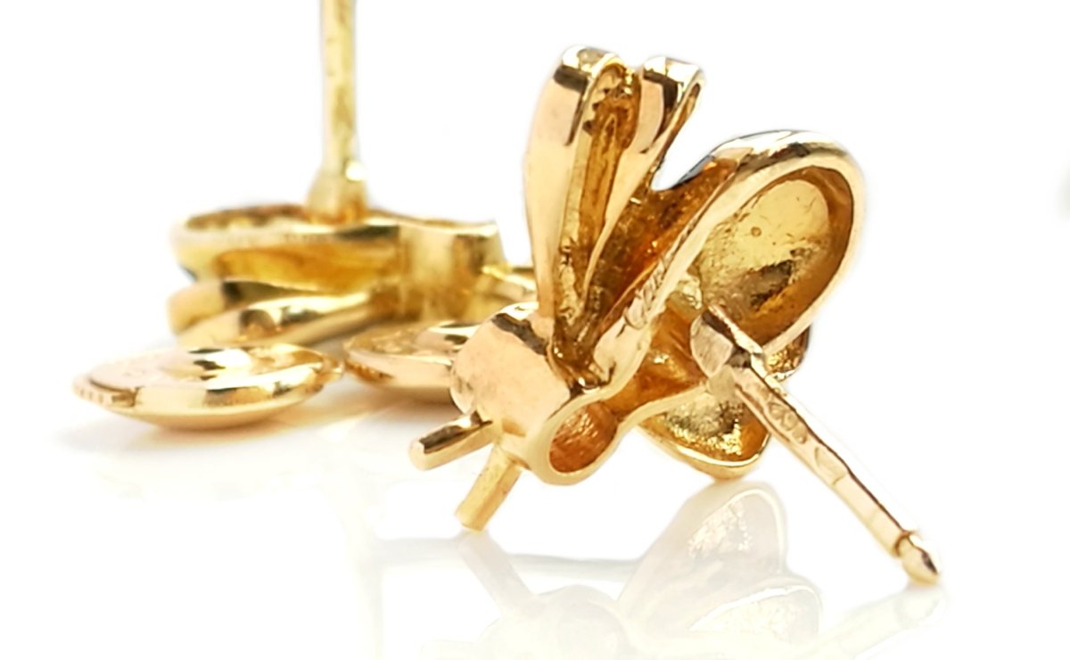 Vintage Cartier Diamond & 18k Gold Bumble Bee Earrings - Bloomsbury Manor Ltd