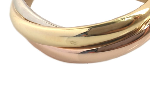 Vintage Cartier Panthere Trinity Ring in 18k Gold & Emerald, Size 52 - Bloomsbury Manor Ltd