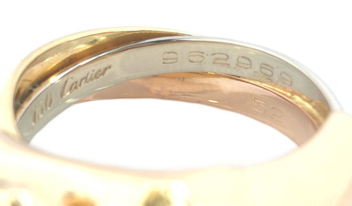 Vintage Cartier Panthere Trinity Ring in 18k Gold & Emerald, Size 52 - Bloomsbury Manor Ltd