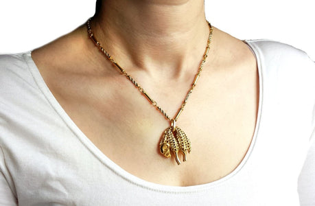 Vintage Cartier Toison D'Or Golden Fleece 18k Yellow Gold Pendant Necklace 18in - Bloomsbury Manor Ltd