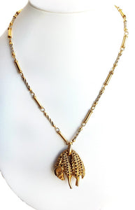 Vintage Cartier Toison D'Or Golden Fleece 18k Yellow Gold Pendant Necklace 18in - Bloomsbury Manor Ltd