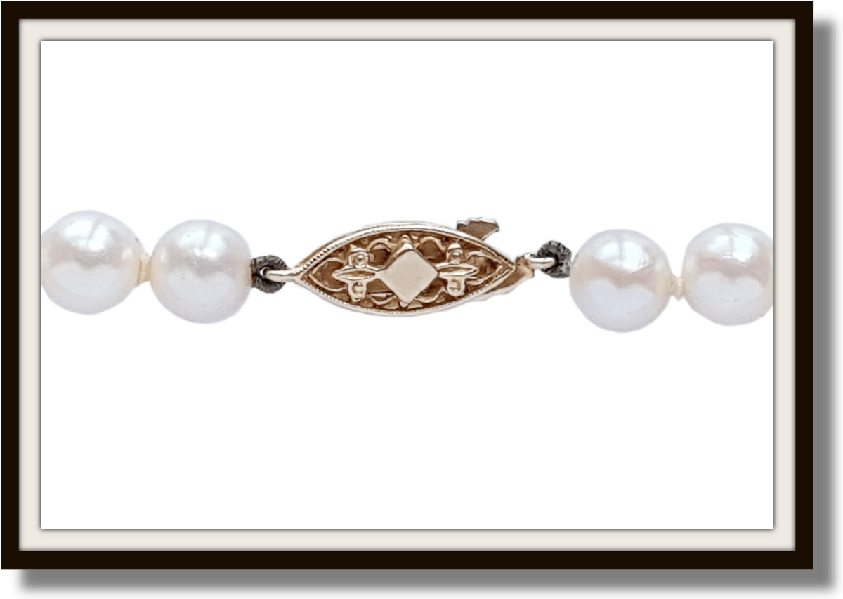 Vintage Cultured Graduated Knotted Pearl Necklace 21in 8.81mm - 5.87mm - Bloomsbury Manor Ltd
