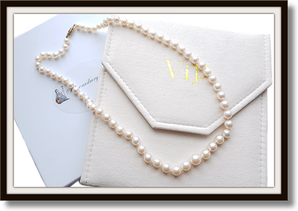 Vintage Cultured Graduated Knotted Pearl Necklace 21in 8.81mm - 5.87mm - Bloomsbury Manor Ltd