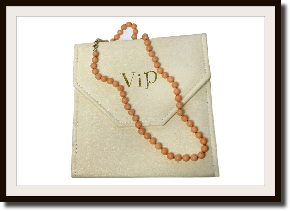Vintage Genuine Angel Skin Round Bead Coral Necklace - Bloomsbury Manor Ltd