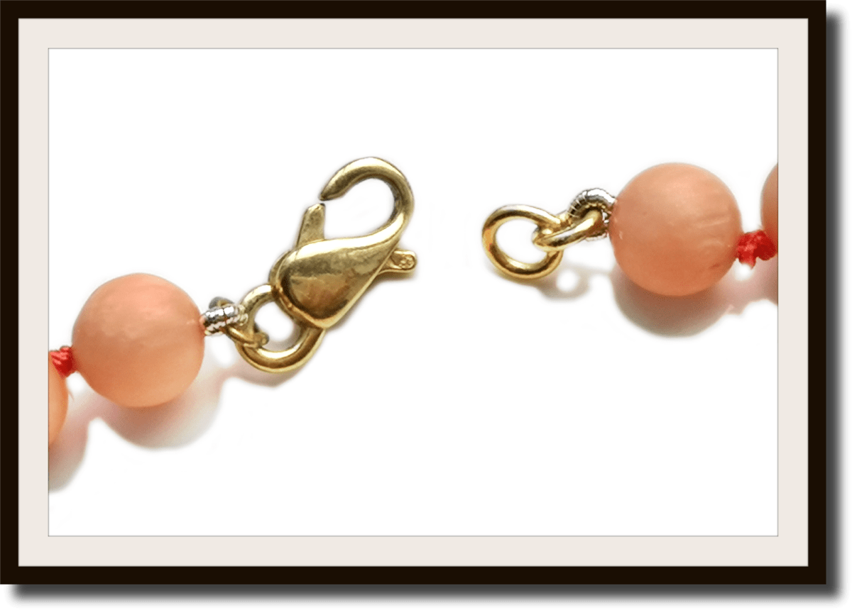 Vintage Genuine Angel Skin Round Bead Coral Necklace - Bloomsbury Manor Ltd