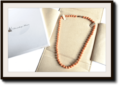 Vintage Genuine Angel Skin Round Bead Coral Necklace - Bloomsbury Manor Ltd