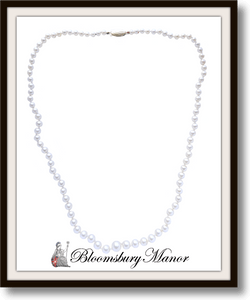 Vintage Graduated Knotted Akoya Cultured Pearl Necklace 20in 9K Gold Clasp - Bloomsbury Manor Ltd