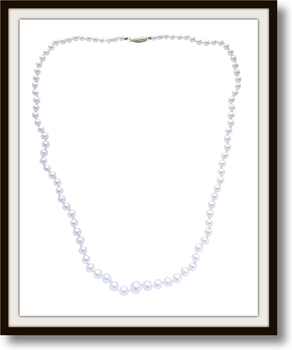 Vintage Graduated Knotted Akoya Cultured Pearl Necklace 20in 9K Gold Clasp - Bloomsbury Manor Ltd