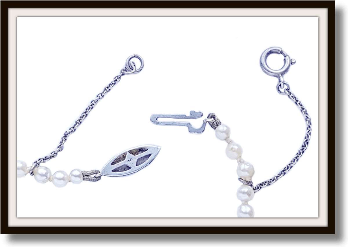 Vintage Pearl Graduated Hand knotted 18in Cultured Akoya Pearl Necklace 9K Gold Clasp - Bloomsbury Manor Ltd