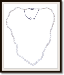 Vintage Pearl Graduated Hand knotted 18in Cultured Akoya Pearl Necklace 9K Gold Clasp - Bloomsbury Manor Ltd