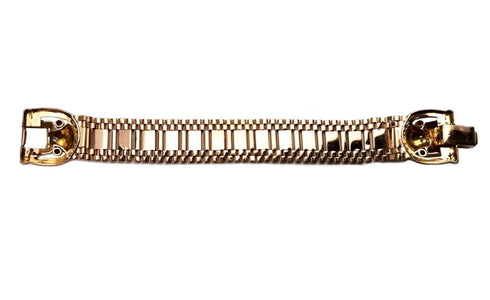 Vintage Retro 1940s 14k Rose Gold Ruby Diamond Belt Bracelet 17.5cm - Bloomsbury Manor Ltd