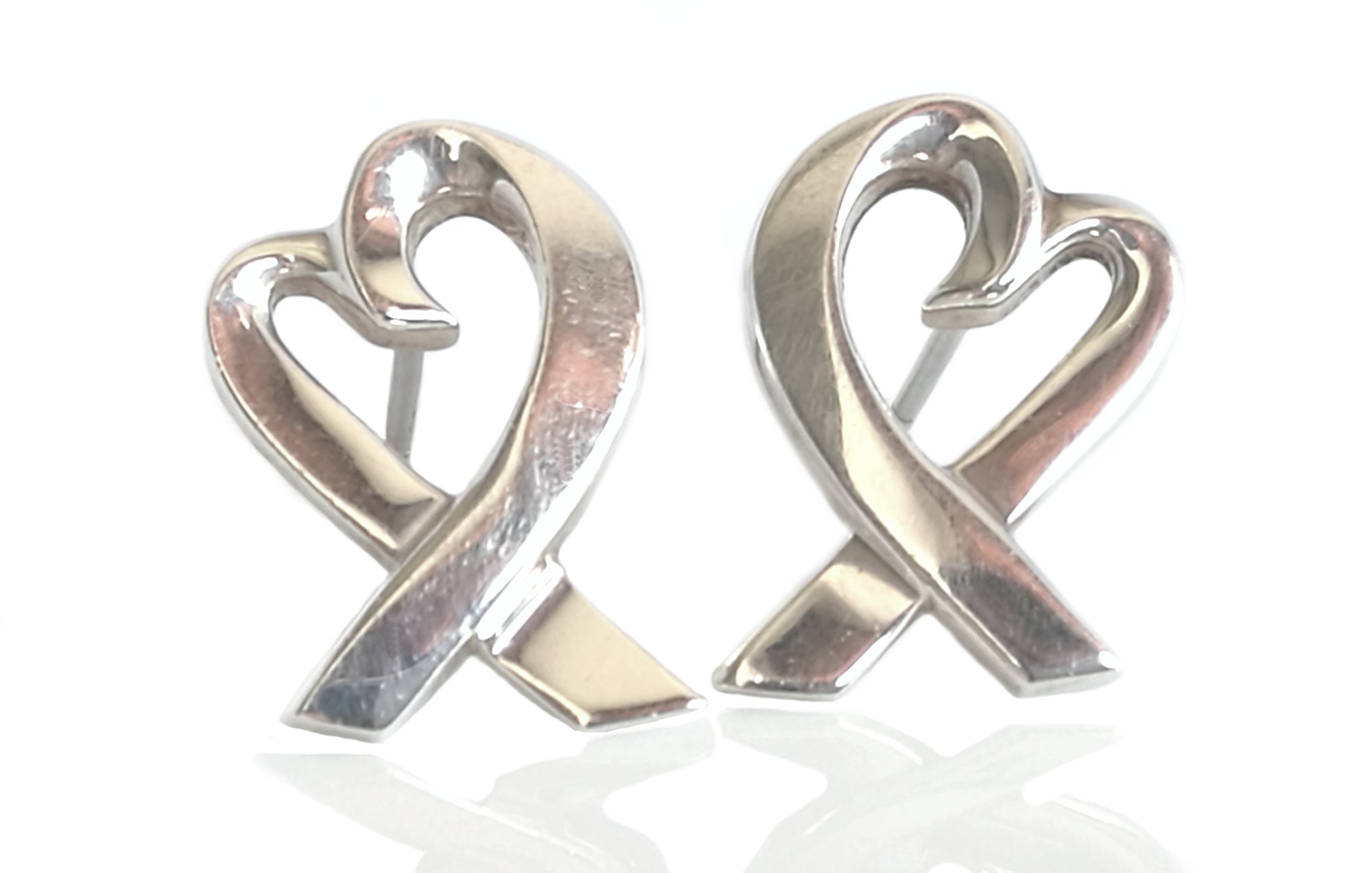 Tiffany & Co. Paloma Picasso Sterling Silver Loving Heart Earrings