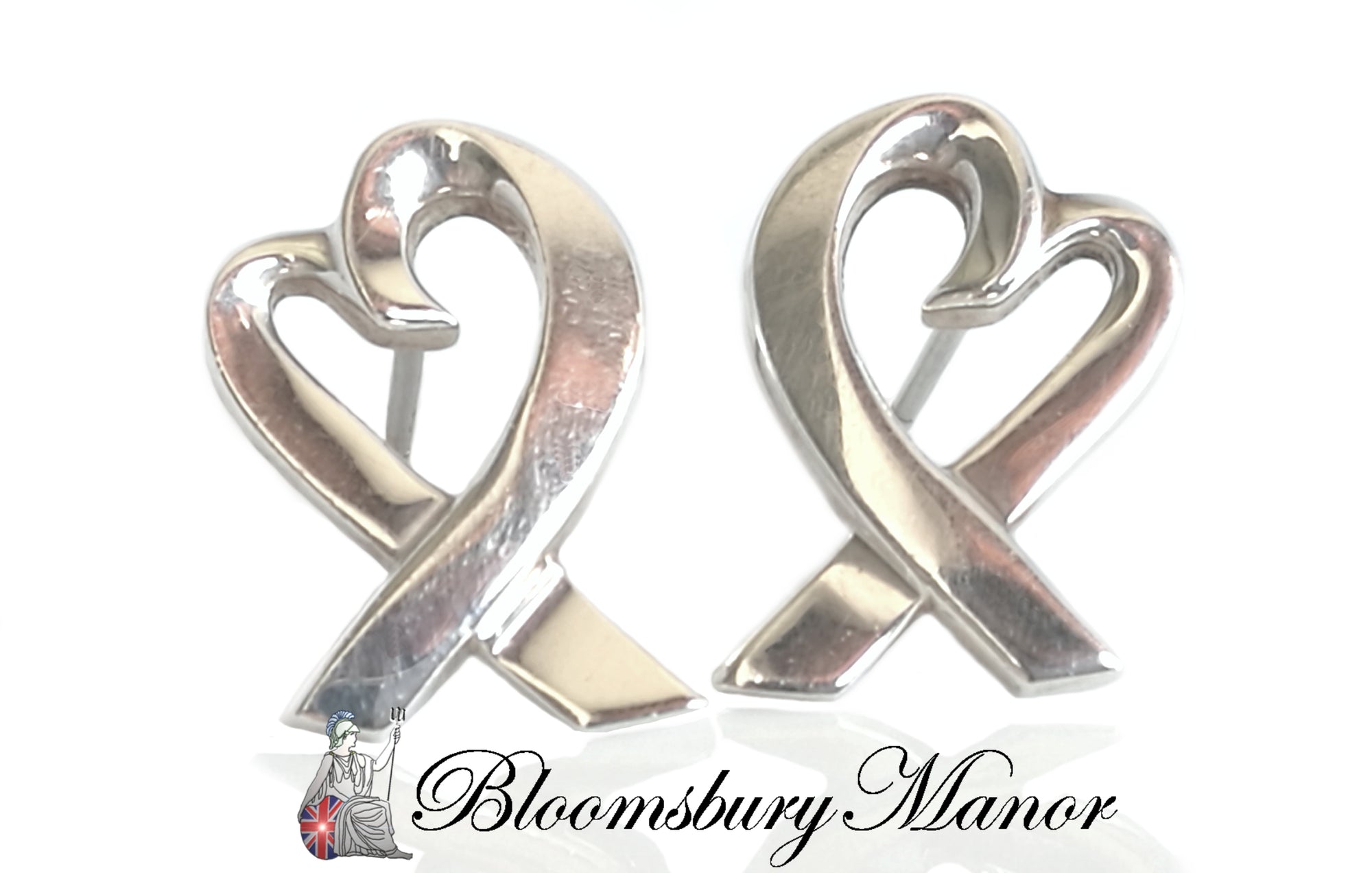 Pre-owned Second Hand Tiffany & Co Silver Heart Earrings