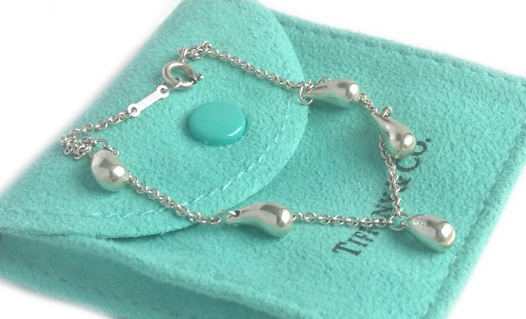 Tiffany & Co. Elsa Peretti Sterling Silver Teardop Bracelet – 7 inch