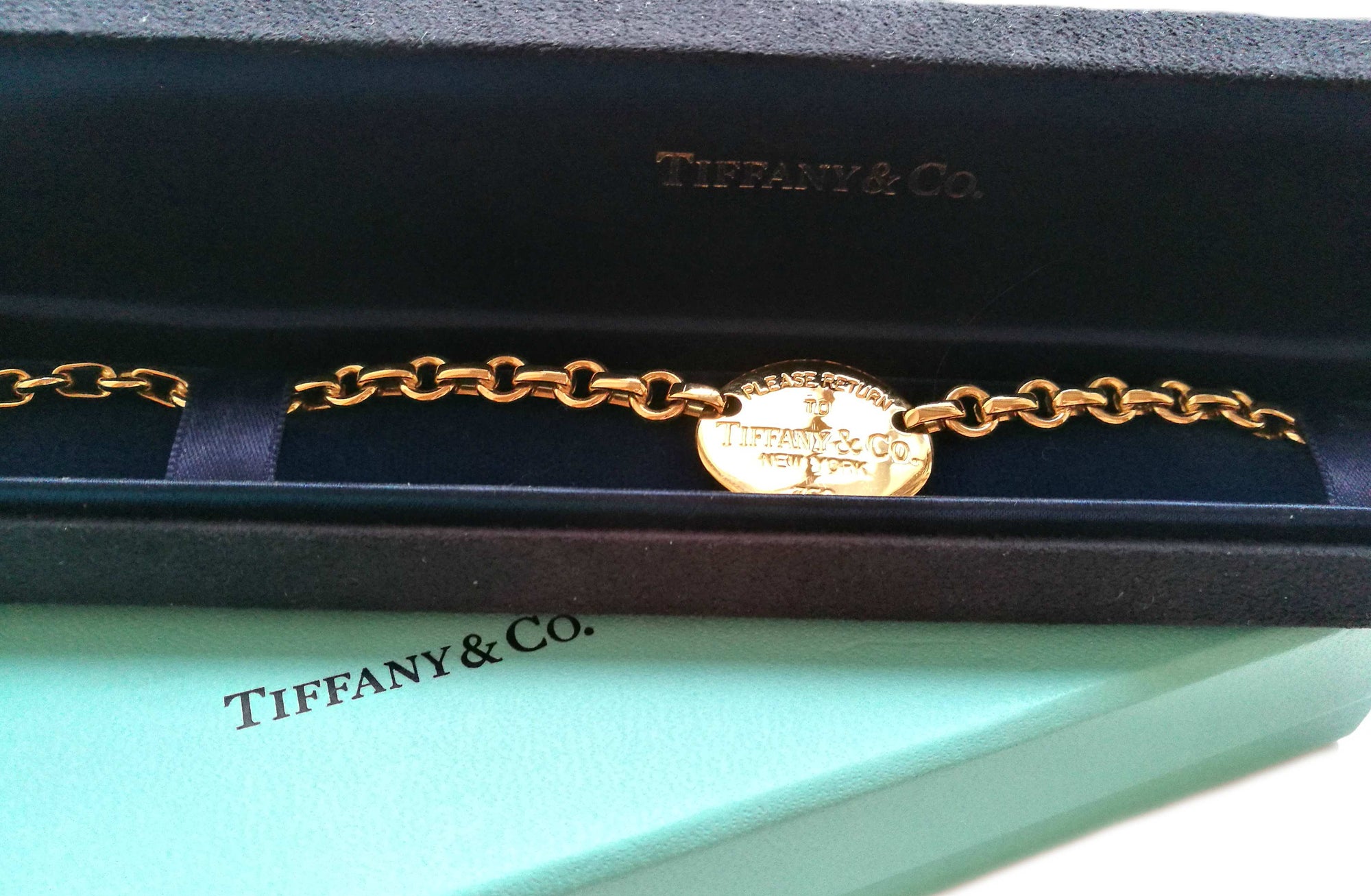 Tiffany & Co 18k Yellow Gold Oval Return to Bracelet 7.25 inches